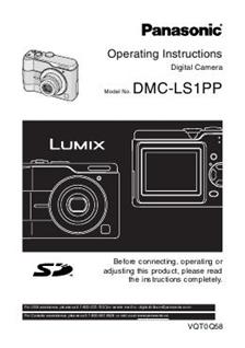 Panasonic Lumix LS1 manual. Camera Instructions.